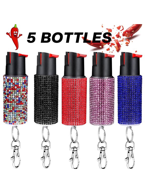 Pepper Spray Keychain with Quick pelease ,New,Pocket Pepper pray For Hiking & Camping Suitable For Women And Police,20ml,5pcs.