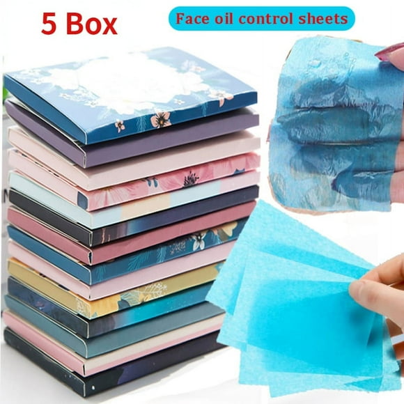 5Box/lot Face Oil Control Face Oil Blotting Paper Film Oil Absorbing Cleaning Paper Matting Face Wipes Face Cleaner Random Color