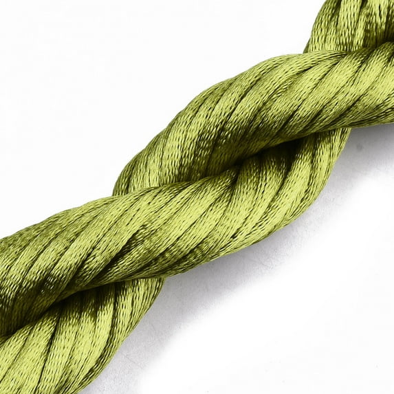 5bundles Polyester Thread Olive 2mm about 10m/bundle