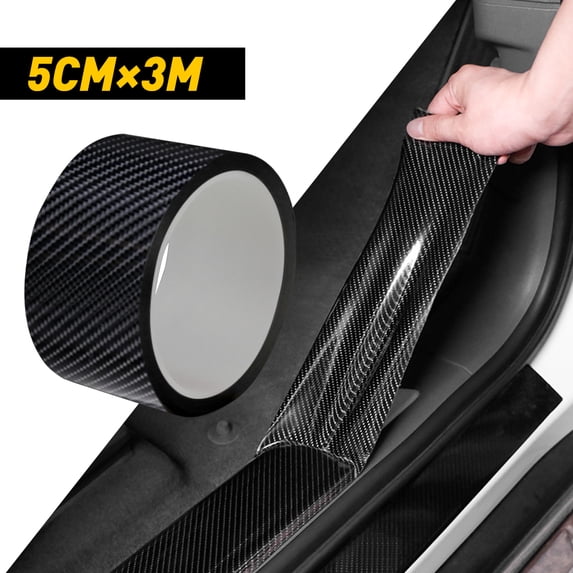 5CM*3M Car Door Edge Guards Scratch Cover Door Sill Protector Carbon Fiber Paint Threshold Guard Car Bumper Door Guard Hood Sticker