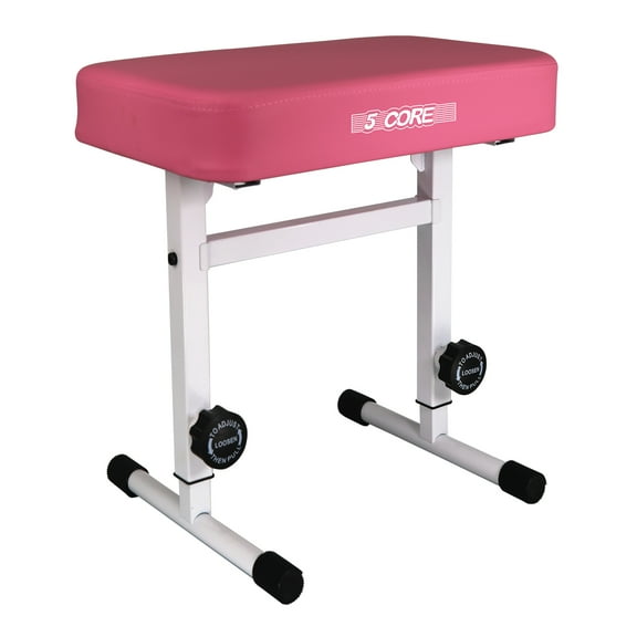 5 Core Keyboard Bench 3 Inch Padded Cushioned Piano Stool Height Adjustable Guitar Seat Heavy Duty Folding Portable Musician Chair W Nonslip Rubber Feet Pink - KBB H-ADJ PNK