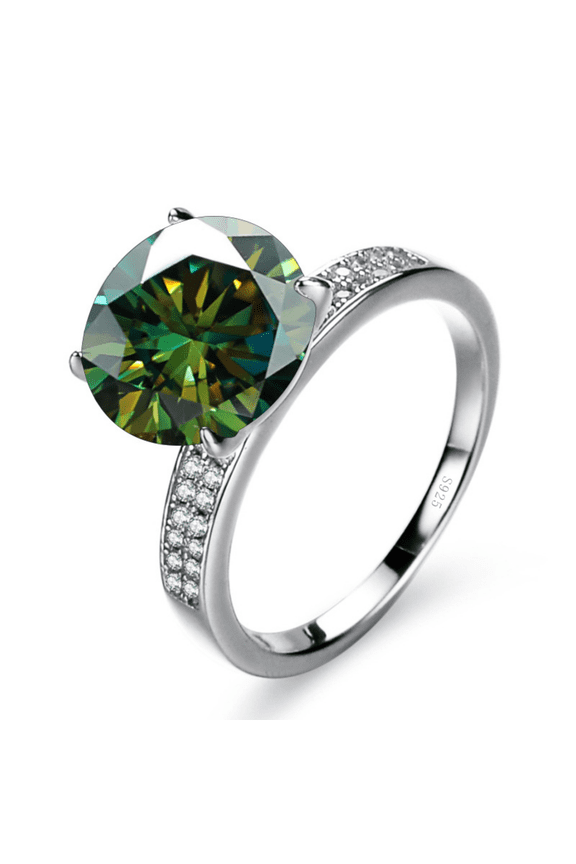 5CT Moissanite Engagement Rings for Women D Color Moissanite Diamond Wedding Ring 925 Sterling Silver Round Cut Yellow/Blue/Pink Diamond Rings with Certificate