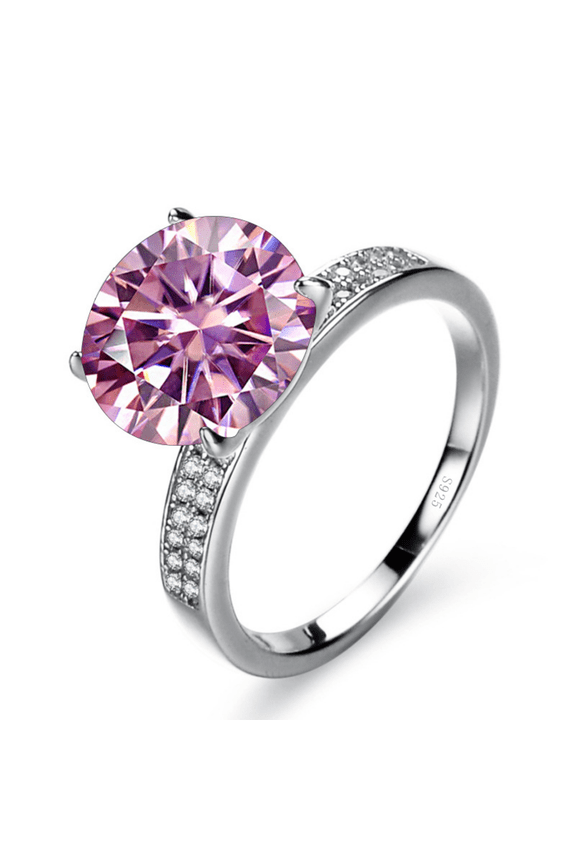 5CT Moissanite Engagement Rings for Women D Color Moissanite Diamond Wedding Ring 925 Sterling Silver Round Cut Yellow/Blue/Pink Diamond Rings with Certificate