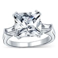 thumbnail image 1 of 5CT Square Princess Cut AAA CZ Side Baguette Solitaire Engagement Ring, 1 of 7