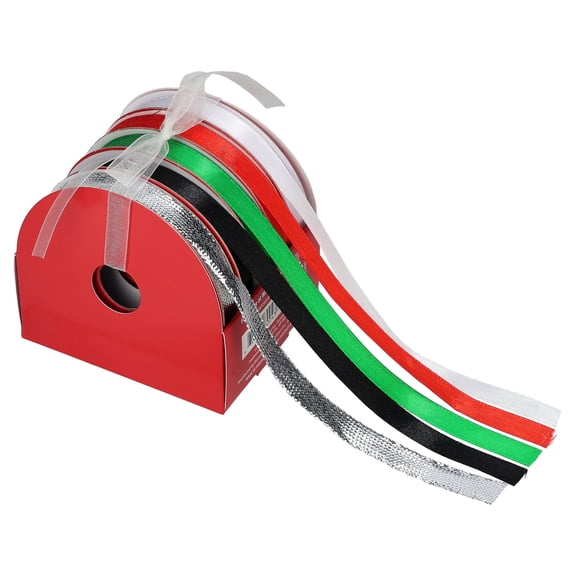 Multicolor Woven Edge Christmas Ribbon Set, 9', 5 Count, by Holiday Time