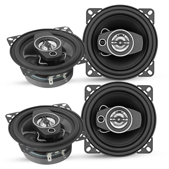 5Core Coaxial Door Car Speakers 4' Pair 250W 4Ohm 2 Way Component Subwoofer Audio w Super Tweeter