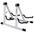 thumbnail image 1 of 5 CORE Guitar Stand 2 In 1 Electric Acoustic Bass Banjo Stand Strong Metal Double A-Frame Folding Guitar Holder with Padded Foam Sleeves White - GSS 2N1 WH, 1 of 10