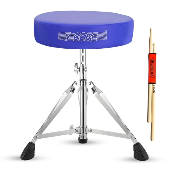 Drum Throne Padded Guitar Stool Height Adjustable Music Chair Seat Universal for Adults & Kids with Anti Slip Rubber Feet DS CH Blue