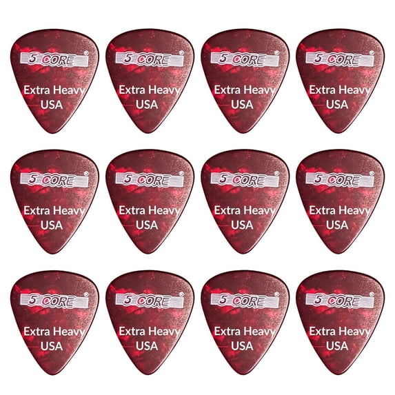 5Core Guitar Picks 1.2mm Celluloid Extra Heavy Gauge Pick - Acoustic Electric Bass Guitars