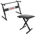 thumbnail image 1 of 5Core Keyboard Stand Adjustable z Style Piano Riser BLACK + Keyboard Piano Bench BLACK, 1 of 5