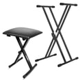thumbnail image 1 of 5Core Keyboard Stand Double X Style Adjustable Piano Riser + Keyboard Piano Bench, 1 of 5