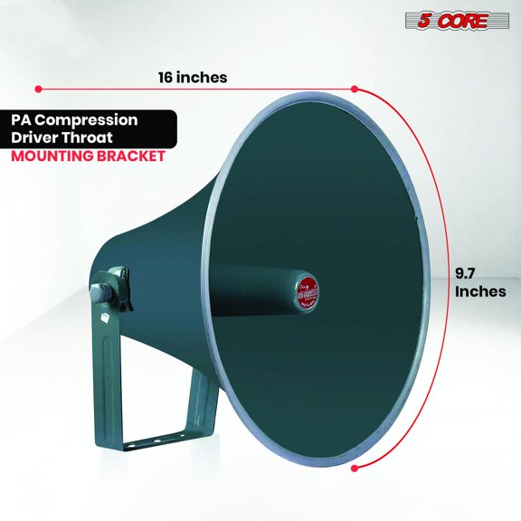 5Core PA Horn Speaker Set 2" Compression Driver 600W 16 Ohm Weatherproof Aluminum Body 18 TPI Thread