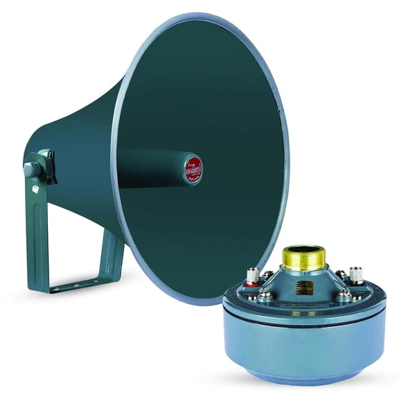 5Core PA Horn Speaker Set 2" Compression Driver 600W 16 Ohm Weatherproof Aluminum Body 18 TPI Thread