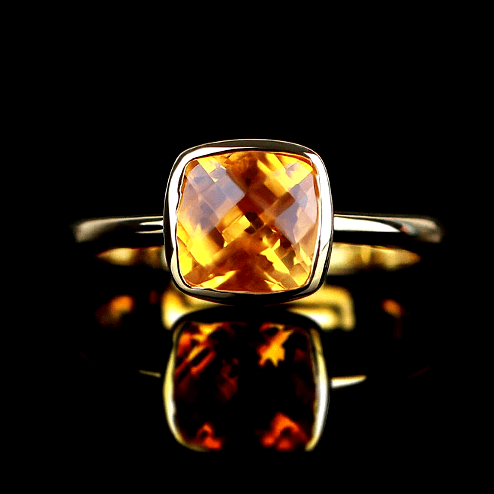5Ct Natural Handmade Citrine Ring,14k Rose Gold,Anniversary Gift Ring for Women