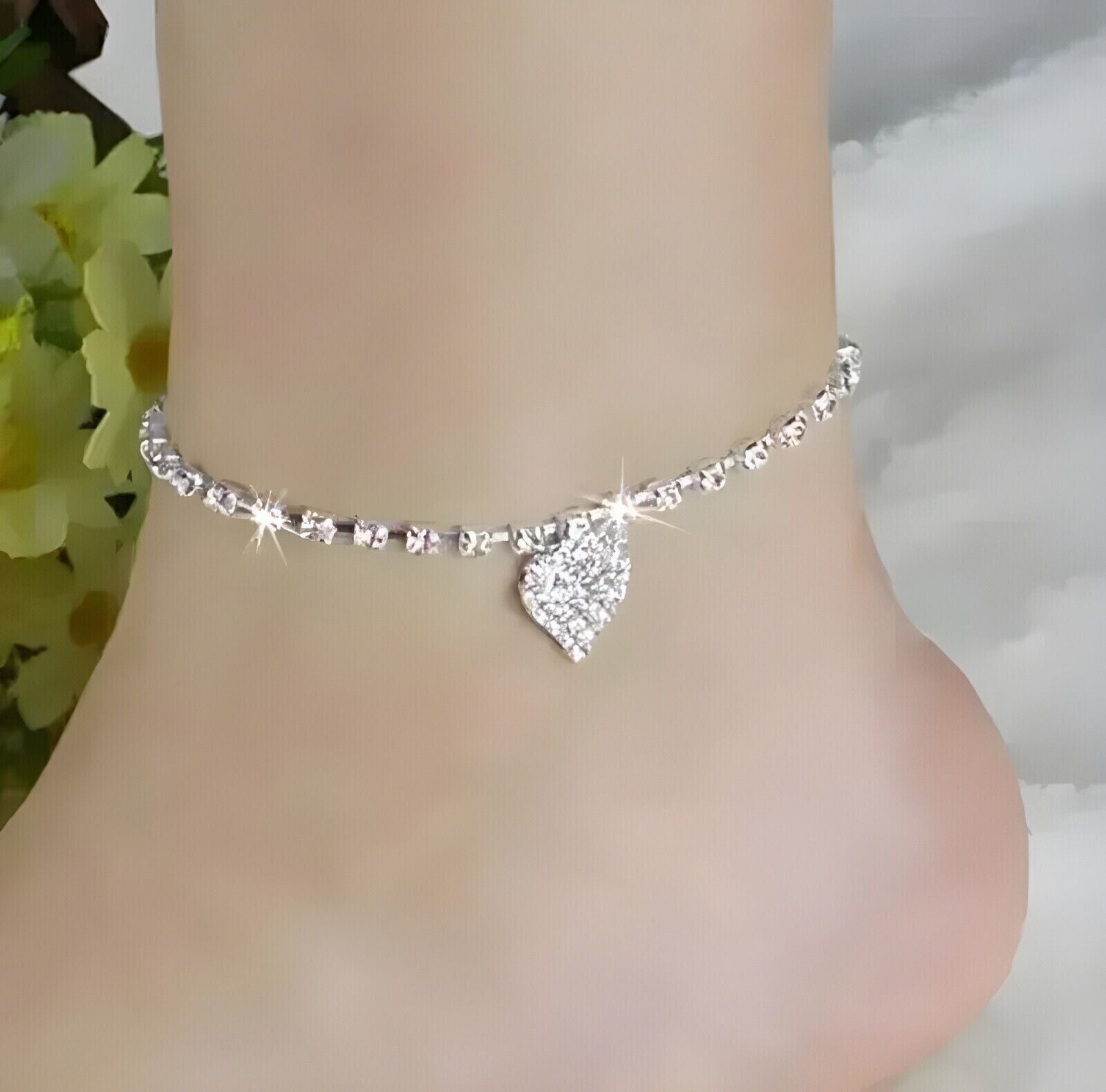 5Ct Simulated Diamond Women's Wedding Tennis Anklet 14K White Gold Plated