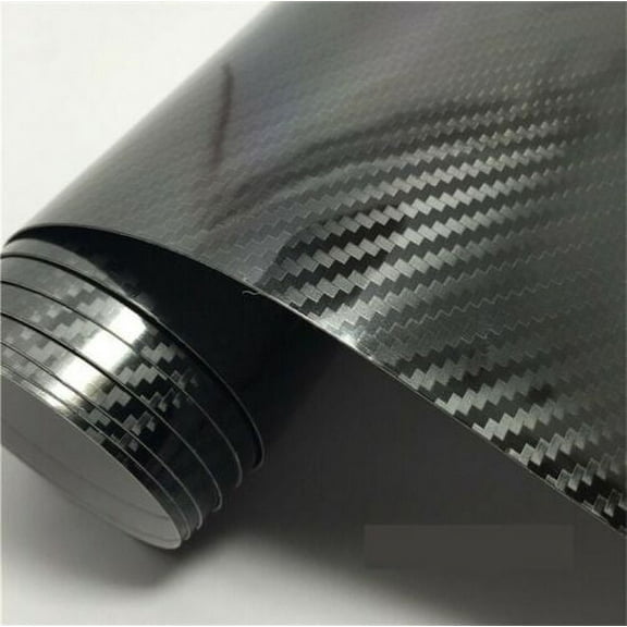 5D 6D Black Gloss Carbon Fiber Car Vinyl Wrap Sticker Decal Film Bubble Free for Cars Laptops
