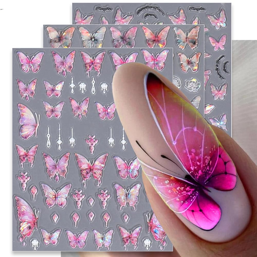 Sticker Paper Nail 5D Aurora Nail Stickers for Women Cartoon Nail Art Stickers for Nail ...