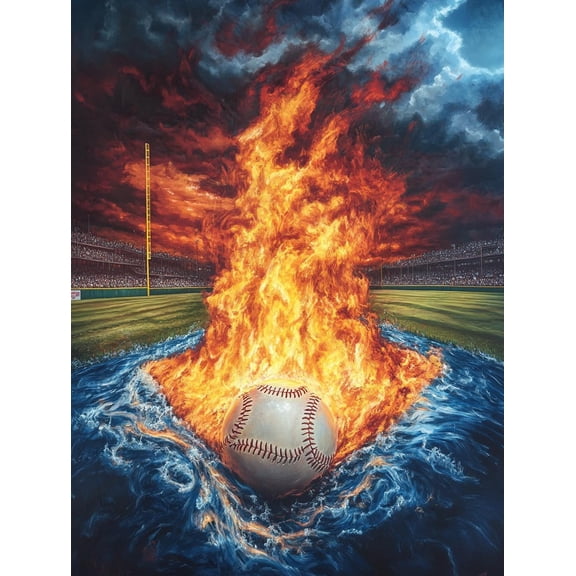 5D Baseball Diamond Art 12x16 Inch Full Drill Diamond Painting Kits for Adults & Beginners - DIY Art Crafts for Relaxation and Home Wall Decor 14A