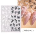 5D Belt Nail Sticker Summer Nail Art Decals Flowers White Daisy 3D