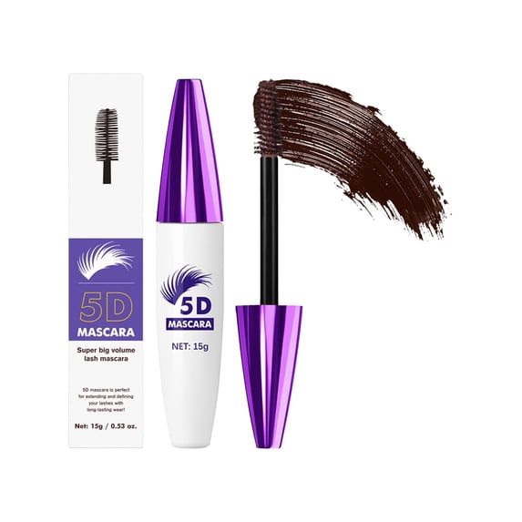 5D Brown Mascara Volume and Length,Longlasting Waterproof Smudge-proof Colored Mascara for Eyelashes,Volumizing Lengthening Curling ,Party Stage Use, Gift for Women Girl