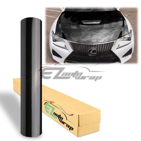 5D Carbon Fiber Black High Gloss Car Vinyl Wrap Sticker Decal Film Sheet Decoration With Air Release Techology