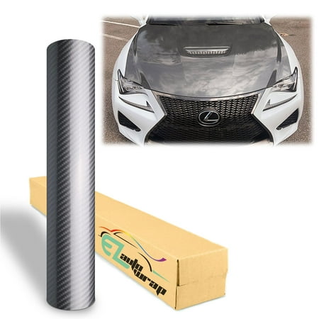 5D Carbon Fiber Gray High Gloss Car Vinyl Wrap Sticker Decal Film Sheet Air Release
