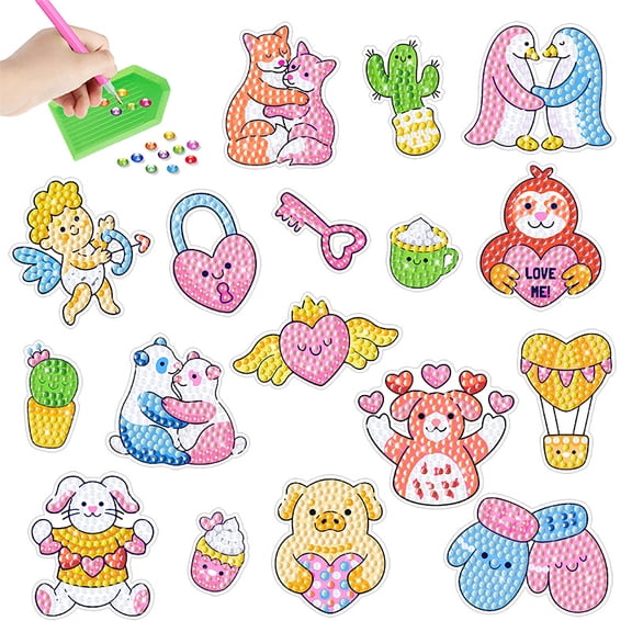 5D Children's Painting Sticker Set - Handmade DIY Diamond Painting - Decorative Gift for Children Aged 6-12