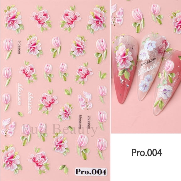 5D Cute Bee Daisy Flower Nail Stickers Petals Blossom Butterfly Insect Self-Adhesive Manicure Decal DIY Charms Foils Decor Nails