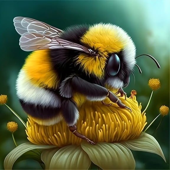 5D DIY Artificial Full Diamond Painting Set - Adult Beginner, Bee Theme Diamond Art, Sparkling Rhinestone, for Home Wall Decor & Gift - Perfect for Art Lovers & Adults
