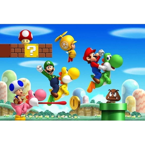 5D DIY Artificial Full Diamond Painting Set - Adult Beginner, Cartoon Game Mario for Home Wall Decor & Gift - Perfect for Art Lovers & Adults