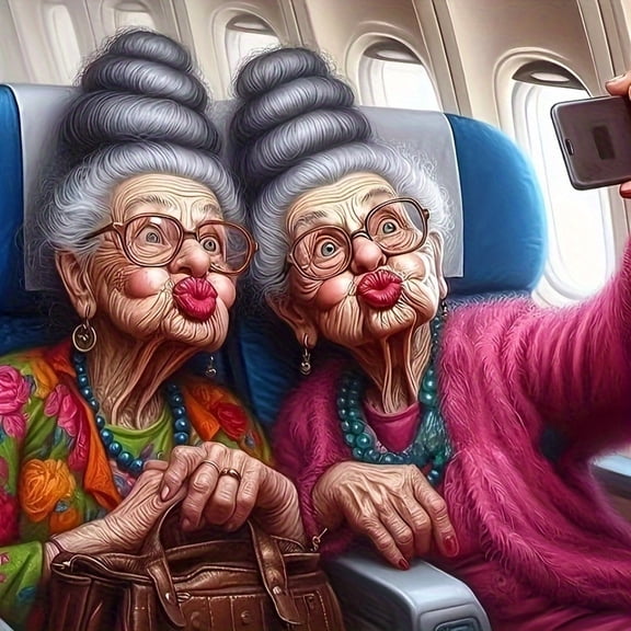 5D DIY Artificial Full Diamond Painting Set - Adult Beginner, Cute Best Friends Selfie for Home Wall Decor & Gift - Perfect for Art Lovers & Adults