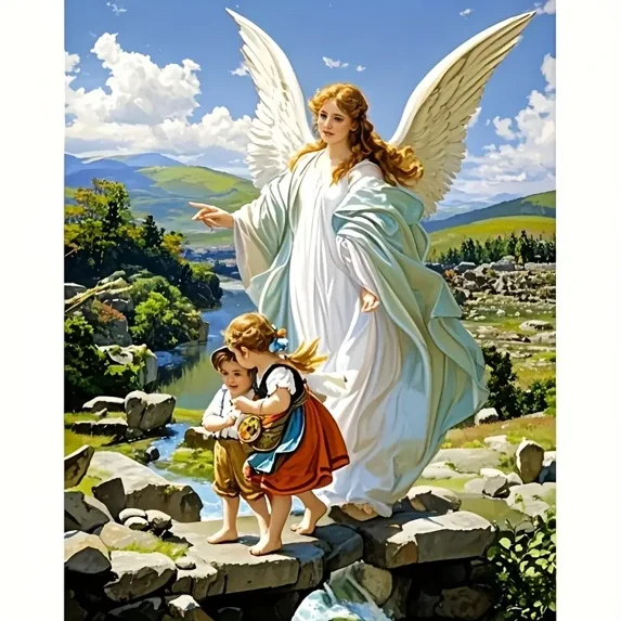 5D DIY Artificial Full Diamond Painting Set - Adult Beginner, Religious Beautiful Angel Diamond Art, Sparkling Rhinestone, for Home Wall Decor & Gift - Perfect for Art Lovers & Adults
