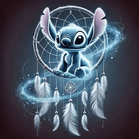 5D DIY Artificial Full Diamond Painting Set - Adult Beginner, Stitch Dreamcatcher Diamond Art, Sparkling Rhinestone, for Home Wall Decor & Gift - Perfect for Art Lovers & Adults