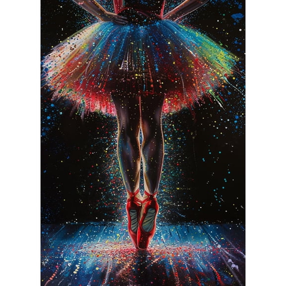 5D DIY Diamond Art Dancing Ballet Ballerina DIY Paint with Full Drill Round Diamond Gems Painting by Number Kits for Adults Art Craft Home Wall Decor 15.8x19.8in(2)