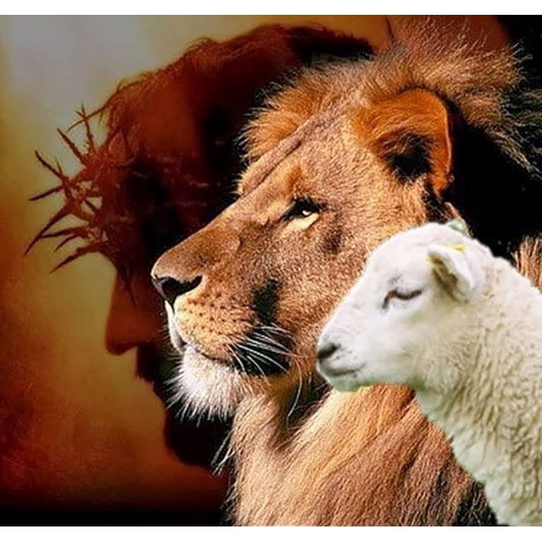 キャンバスアート 2点セット Radiant グリッター キラキラ 4246 5D DIY Diamond Art Painting Kits for Jesus Lion Lamb for Adults