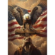 5D DIY Diamond Painting Kit "4th of July, Patriotic Stars and Stripes Eagle, Memorial Day Independence Day" Round Diamond Art Crafts for Adults, Suitable for Wall Decoration, Bedroom and Home Decor