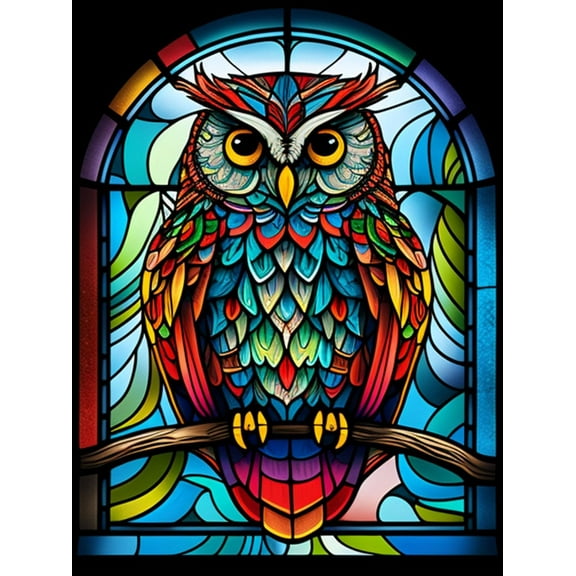 5D DIY Diamond Painting Kit (Adults) - "Animals - Colorful Owl" Beginner Diamond Art Kit, Full Circle Diamond Crafts, Home Wall Decor Gift