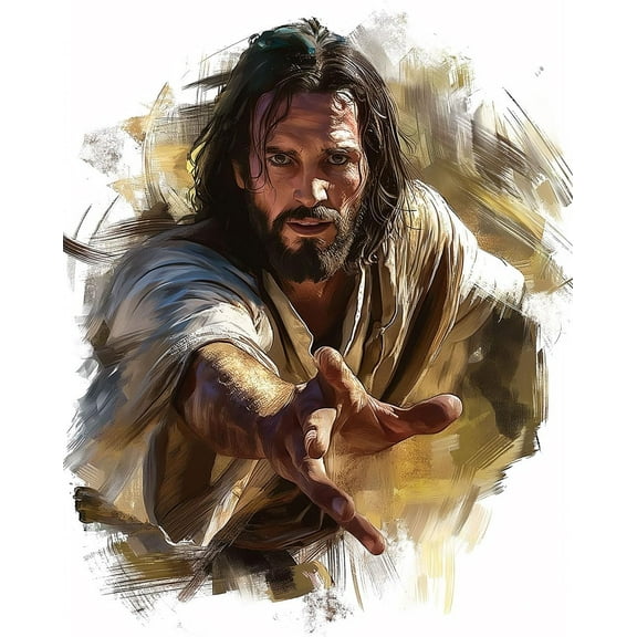 5D DIY Diamond Painting Kit (Adults) - "Religion, God is with us, Feel the help" Beginner Diamond Art Kit, Full Circle Diamond Crafts, Home Wall Decor Gift