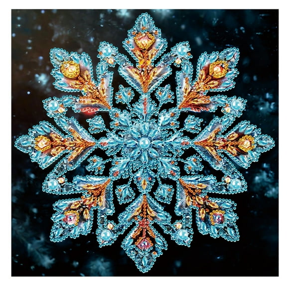 5D DIY Diamond Painting Kit Blue Snowflake Special Shape Creative Diamond Craft Suitable for Home and Office Decor, Festive Gifts