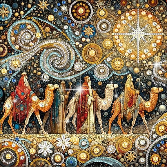 5D DIY Diamond Painting Kit Desert Camel Special Diamond Shapes Handcrafted Artwork Suitable for Beginners and Adults For Home Wall Decor and Holiday Gifts