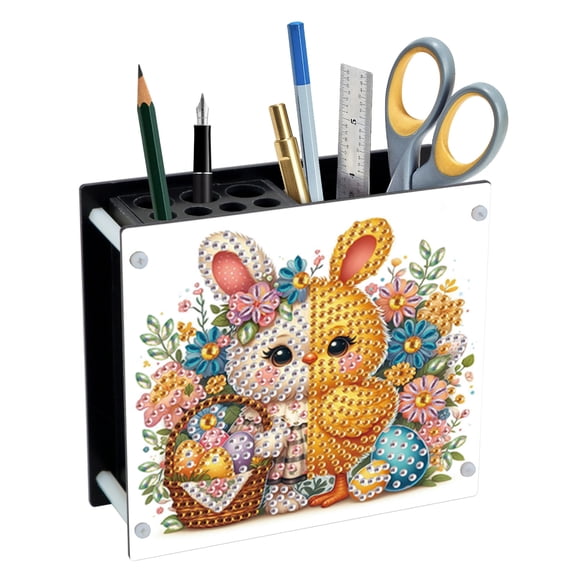 5D DIY Diamond Painting Kit Flower Rabbit Easter Pencil Holder Theme Adult Design Art Home Decor Gift Selection