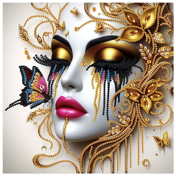 5D DIY Diamond Painting Kit Goddess Butterfly Special Shape Creative Diamond Craft Suitable for Home and Office Decor, Festive Gifts