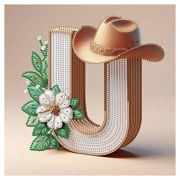 5D DIY Diamond Painting Kit Hats, Flowers, Letters, U-Shapes & Special Shapes Creative Diamond Artwork Suitable for Home & Office Decor Festive Gift