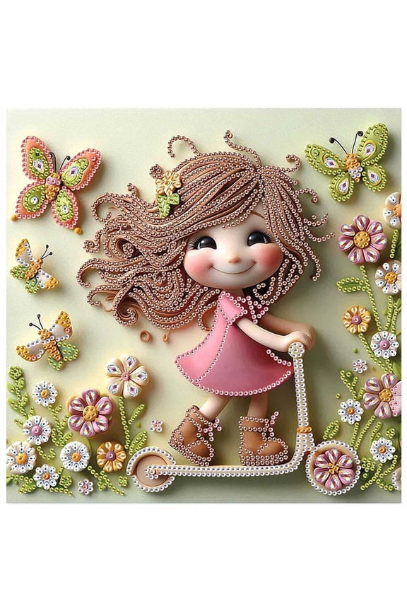 5D DIY Diamond Painting Kit, Joyful Angel Creative Handicraft Artwork, for Home Wall Decorations, Birthday and Christmas Gifts