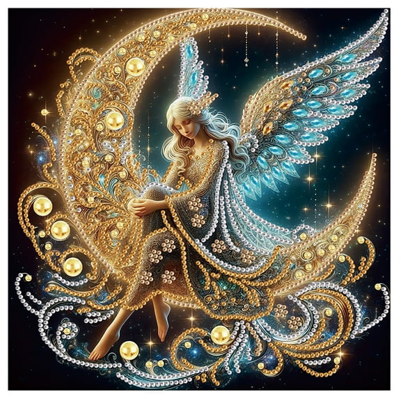 5D DIY Diamond Painting Kit Moon Genie Special Shape Creative Diamond Craft Suitable for Home and Office Decor, Festive Gifts