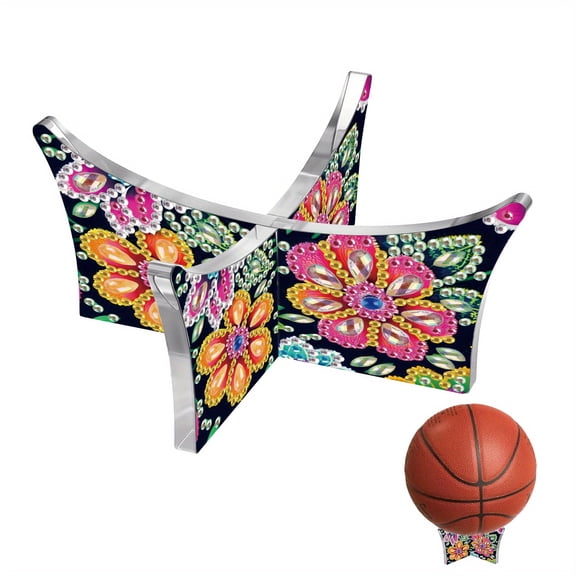 5D DIY Diamond Painting Kit, Vibrant Floral Basketball Hoop Special Diamond Art Set, Ideal for Home Decor and Gift Selection
