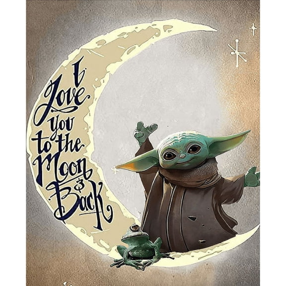 5D DIY Diamond Painting Kits for Adults Kids, Baby Yoda Full Drill Embroidery Cross Stitch Crystal Rhinestone Paintings Pictures Arts Wall Decor Painting Dots Kits