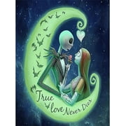 5D DIY Diamond Painting Kits for Adults Kids, Jack and Sally Full Drill Embroidery Cross Stitch Crystal Rhinestone Paintings Pictures Arts Wall Decor Painting Dots Kits 12x16 in