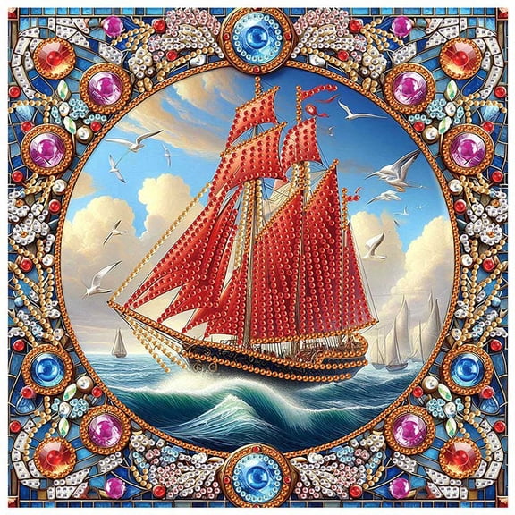 5D DIY Diamond Painting Kits, Sailboat Special Diamond DIY Art Kits for Adults for Home Decoration and Gift Options