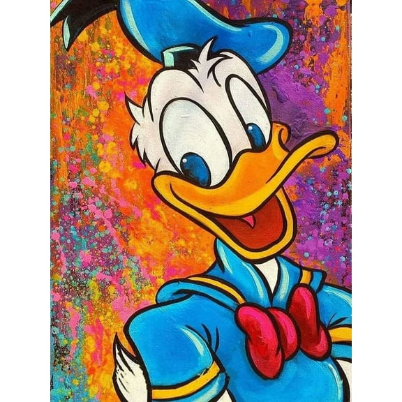 5D DIY Diamond Painting Kits for Adults,Round Full Drill Resin Beads Diamond Dots Art Craft Set,Donald Duck,12x16inch